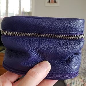 Leather Jewelry Organizer Purple Case